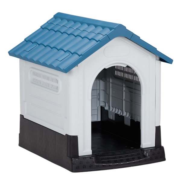 26inch Blue & White PVC Spire House Type Shutters Cat & Dog House 26inch Blue & White PVC Spire House Type Shutters Cat & Dog House