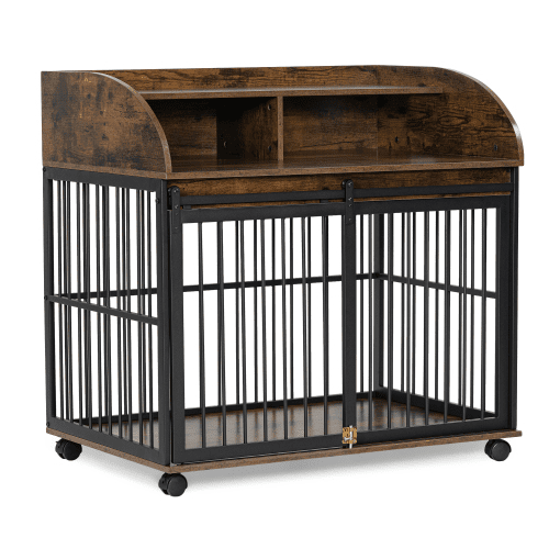 The Wooden Kennel Kennel Is Suitable For Medium-sized Dogs With Lockable Wheels The Wooden Kennel Kennel Is Suitable For Medium-sized Dogs With Lockable Wheels